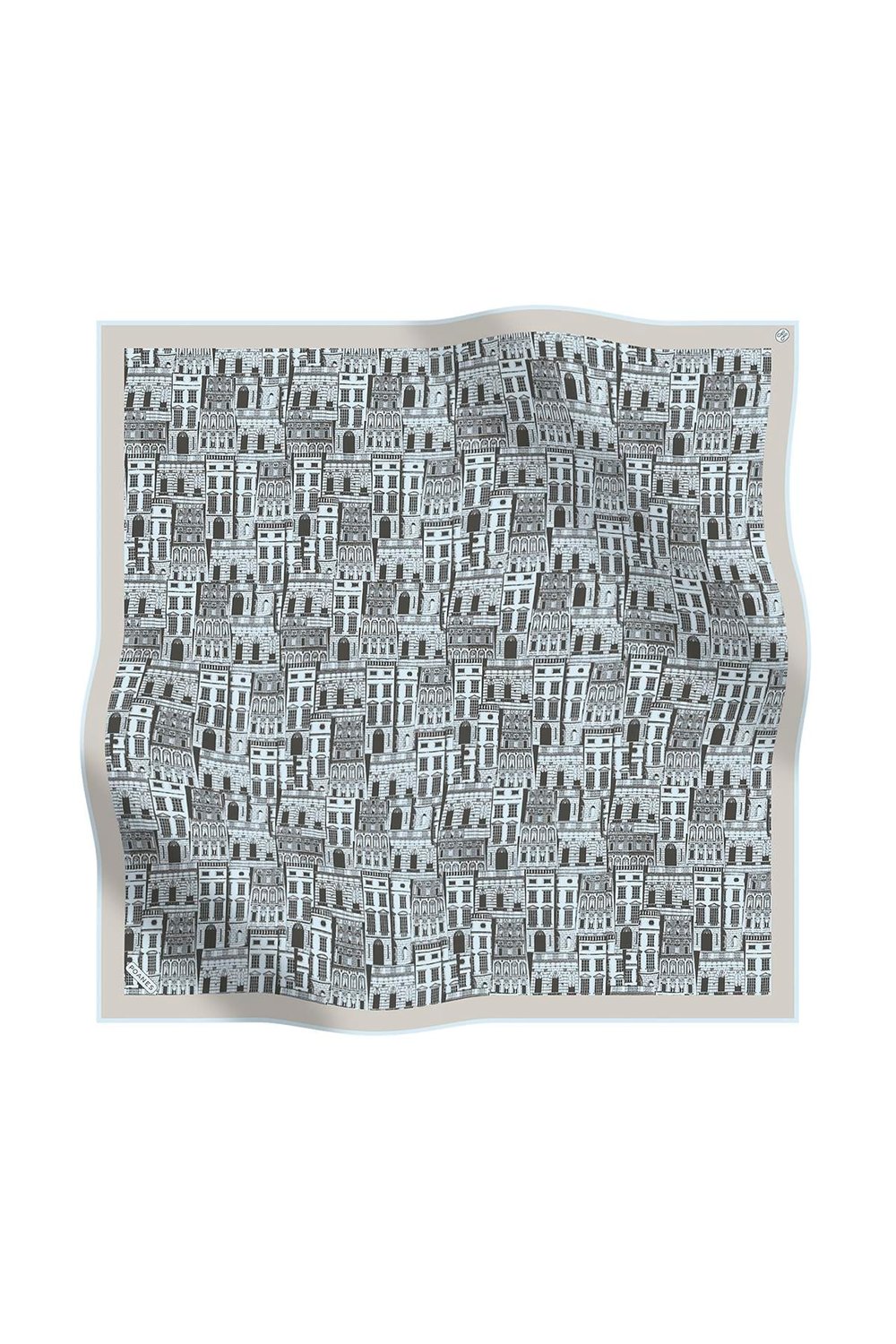 ŞEHİR DESENLİ TWILL İPEK EŞARP