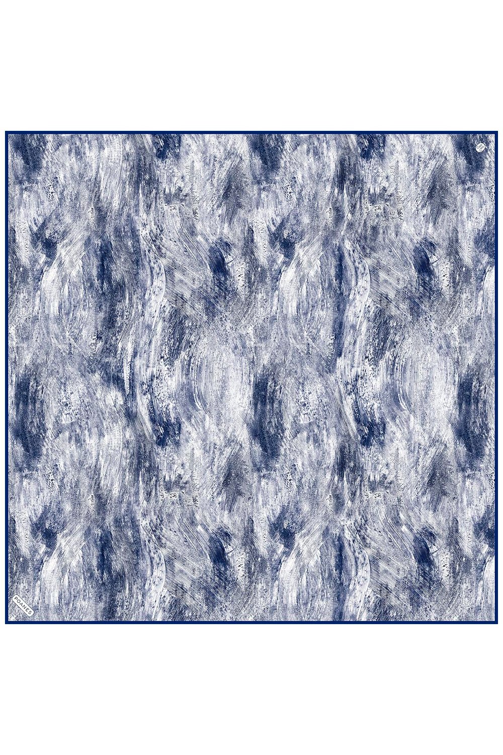 Soyut Fırça Desenli Twill İpek Eşarp