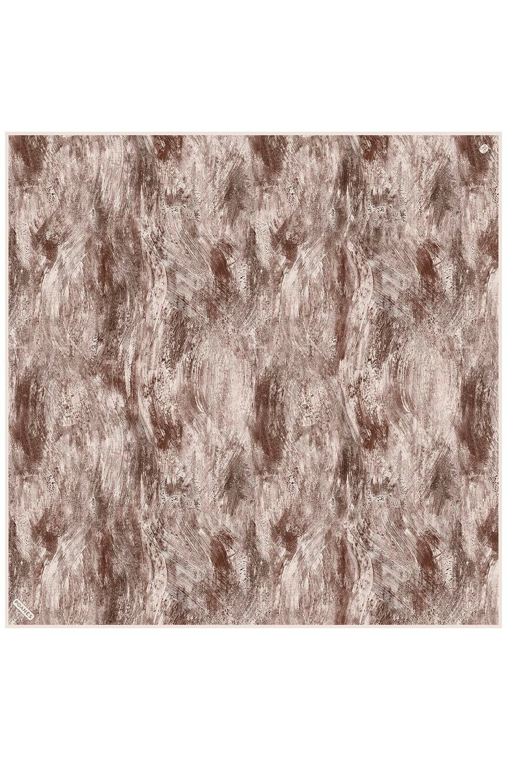 Soyut Fırça Desenli Twill İpek Eşarp