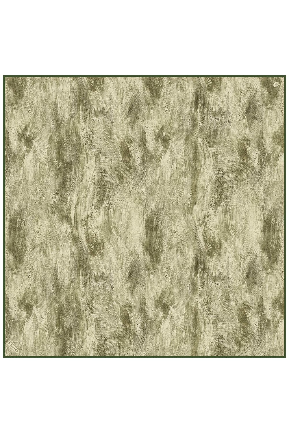 Soyut Fırça Desenli Twill İpek Eşarp