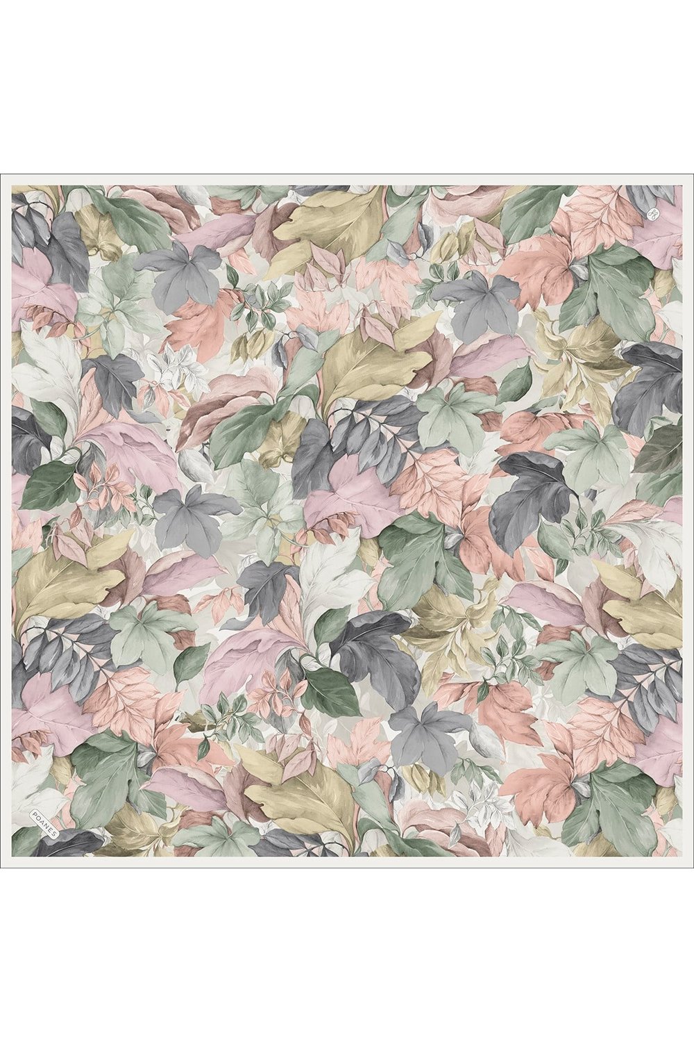 Yaprak Harmoni Desenli Twill İpek Eşarp