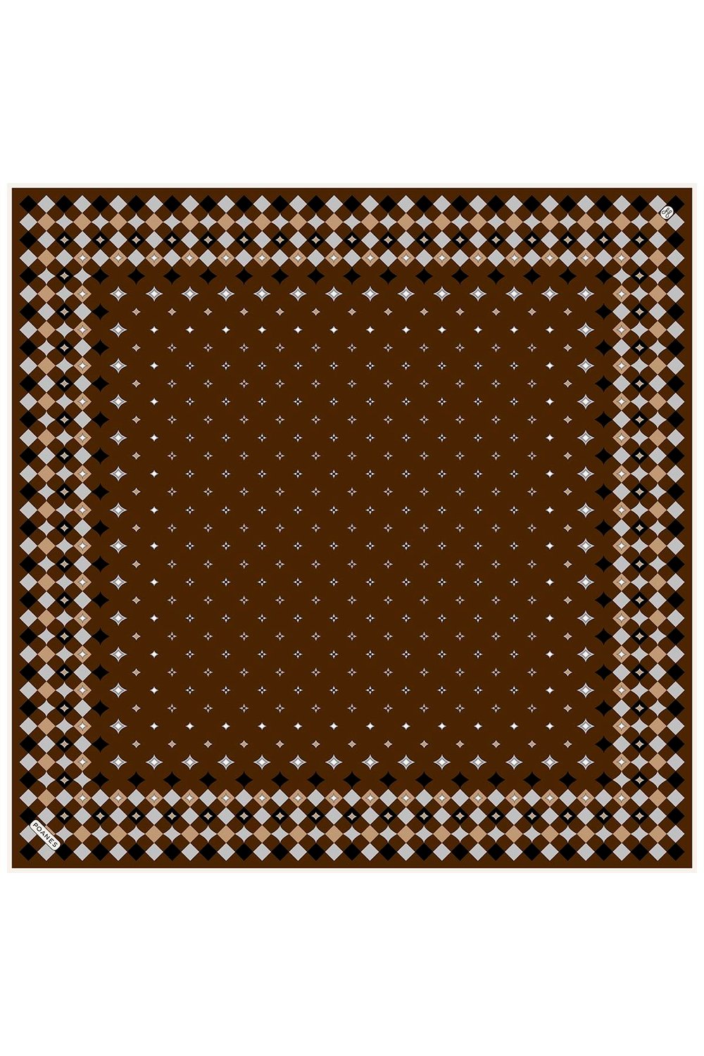 Yıldız Desenli Twill İpek Eşarp