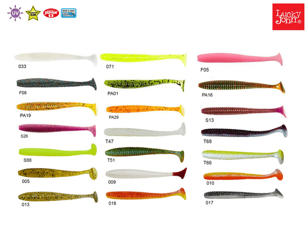 Lucky John S-Shad Tail 2.8'' 7.11cm (7 Adet ) Silikon Yem