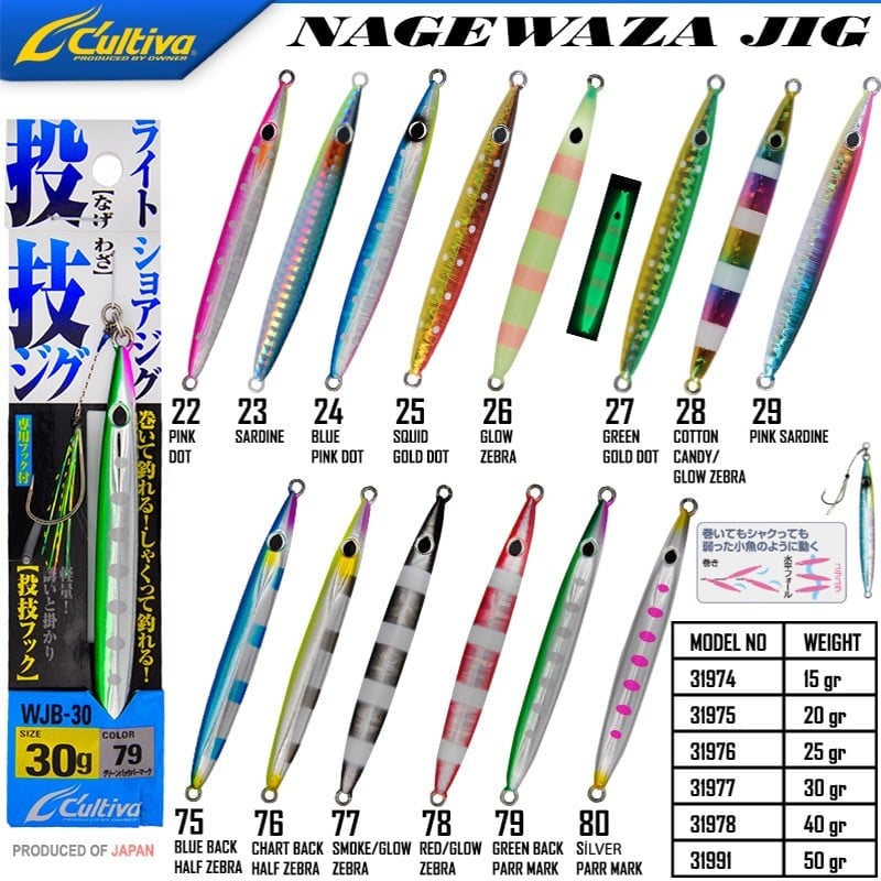 Owner Cultiva 31975 Nagewaza 20g Vertical Jig Yem