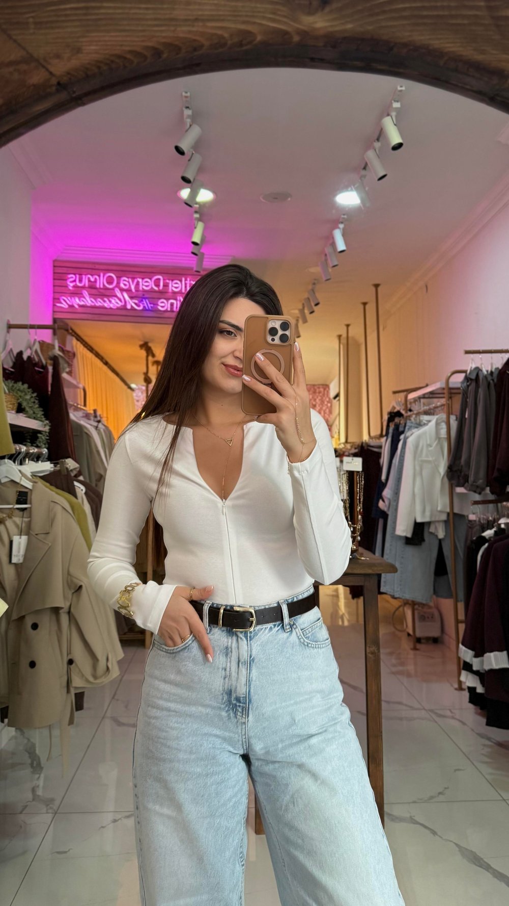 Dilvin %100 Pamuklu Fermuar Detaylı Body