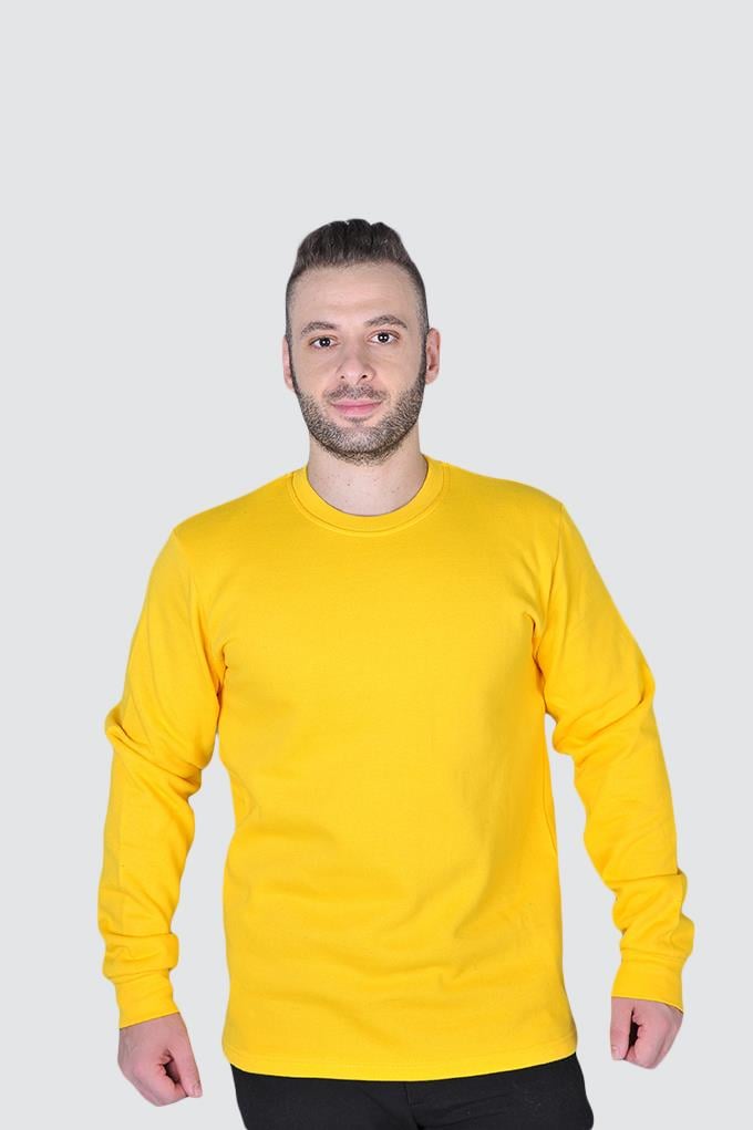 20-10 2İP OPENEND SARI 0 YAKA SWEATSHIRT