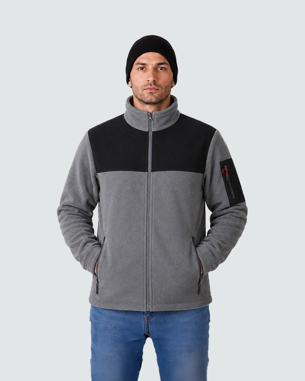 3 CEP GRİ-SİYAH POLAR MONT