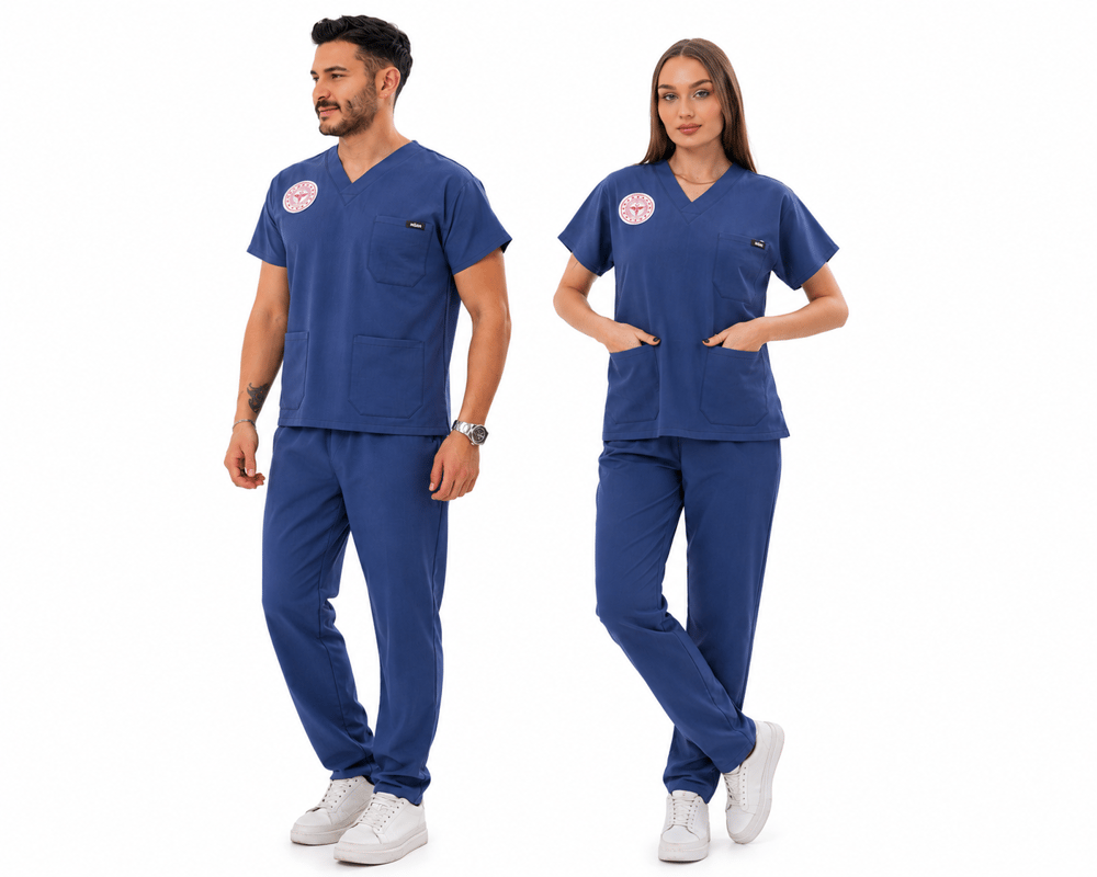 HEMŞİRE SCRUBS TAKIM - İNDİGO 