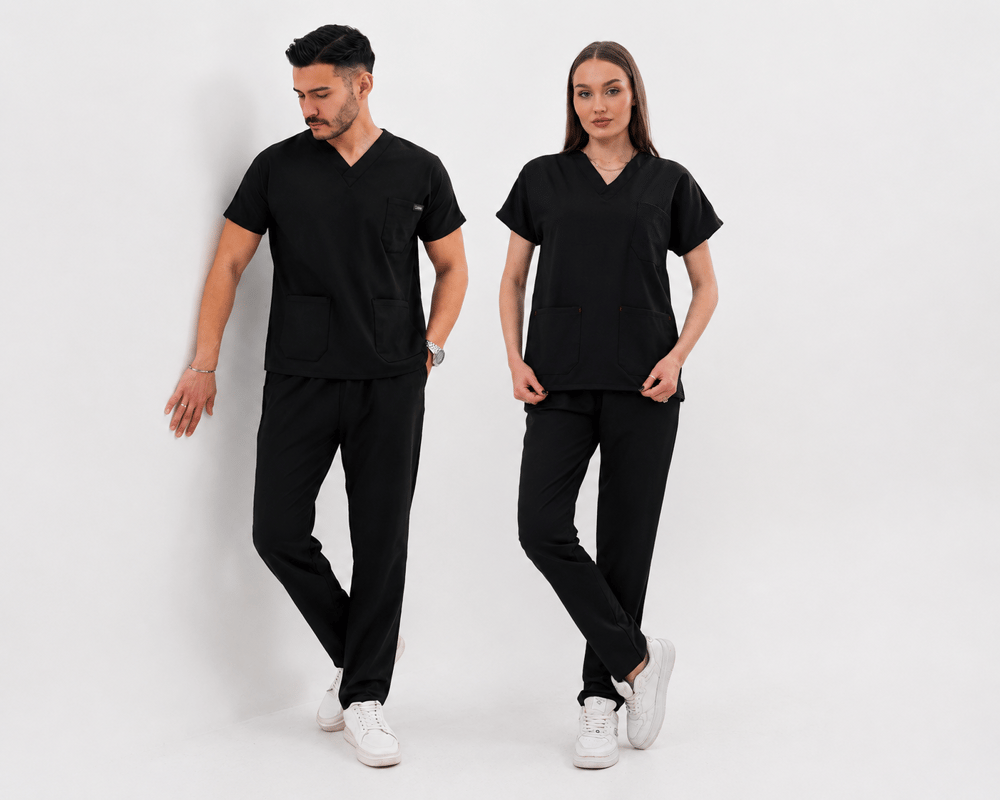 SİYAH SCRUBS TAKIM  