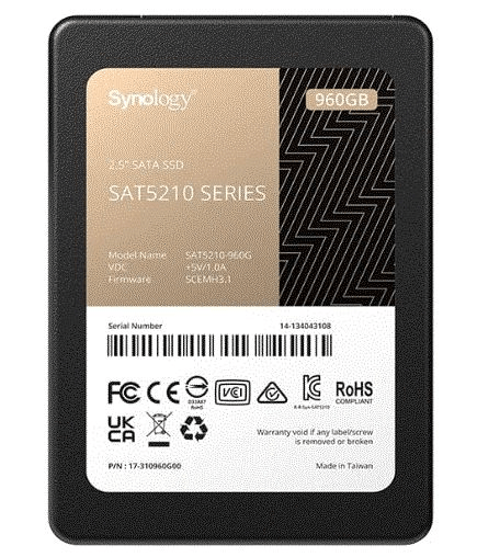 SYNOLOGY SAT5210-960G 960GB SAT5210 PCI-3.0 530-5500MB/s 2.5'' SSD