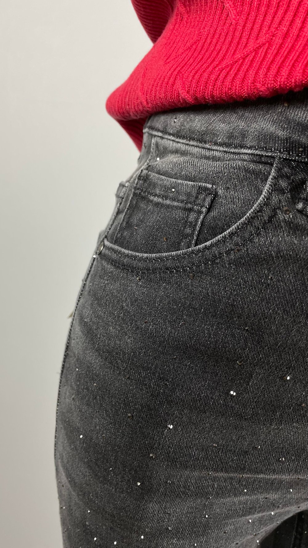 Taş Detaylı Boru Paça Ligralı Jean