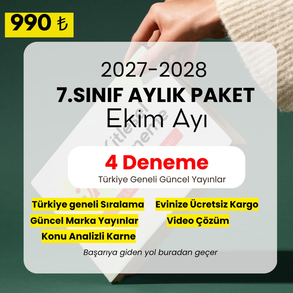 2027 - 7.Sınıf Ekim Ayı Aylık Paket