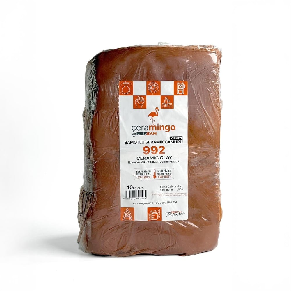 992 Kırmızı Şamotlu Çamur 10 Kg