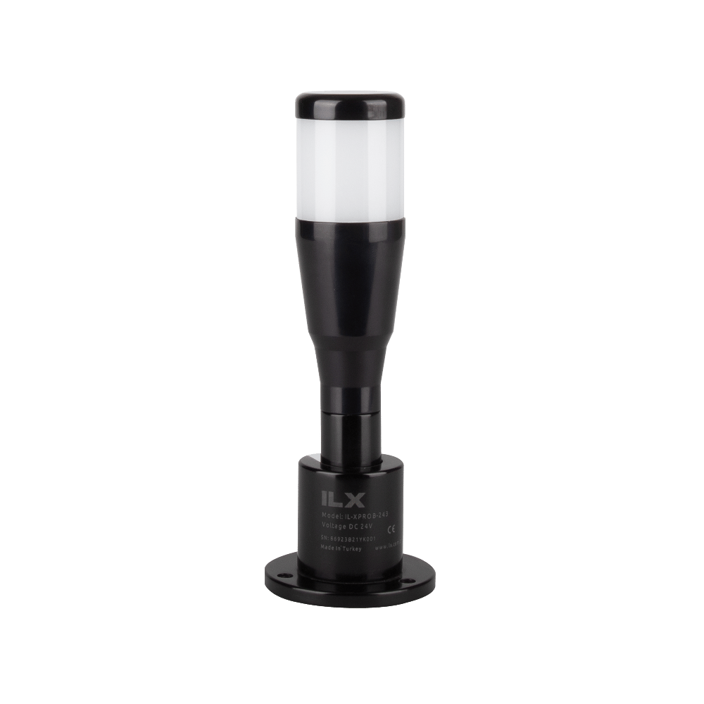 1 Katlı Işıklı Kolon - Ø50 T5 PRO Black Serisi İkaz Lambası | İLX - İL - XPRO - 243B