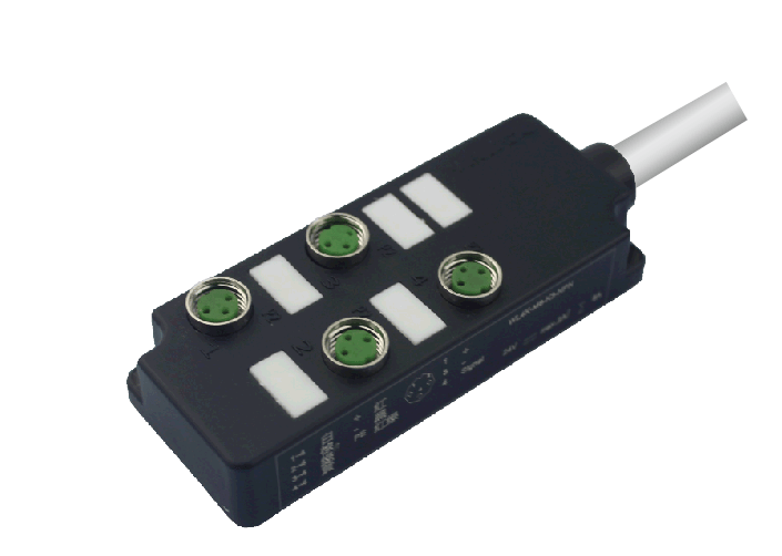 M8 3 Pin 4 Port PNP 3 Metre Kablolu Junction Box - M8-A3-4K3P-3.0PVC/GY