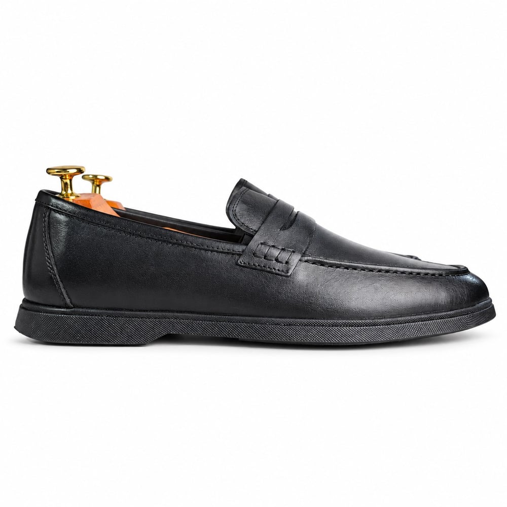 SİYAH HAKİKİ DERİ PENNY LOAFER ERKEK AYAKKABI M7014
