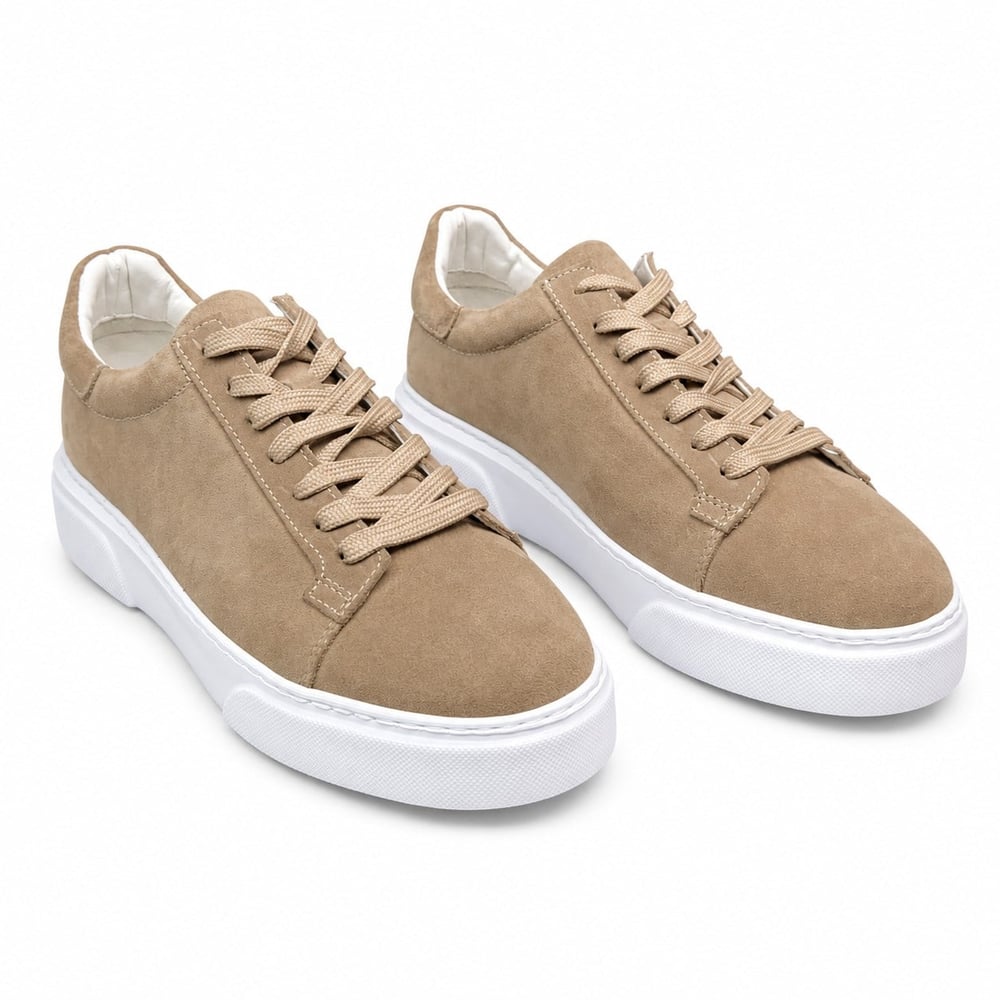 HAKİKİ NUBUK DERİ BEJ ERKEK SNEAKER M4752