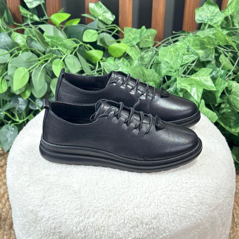 İÇ DIŞ NATUREL DERİ BAĞCIKLI SNEAKERS M1090