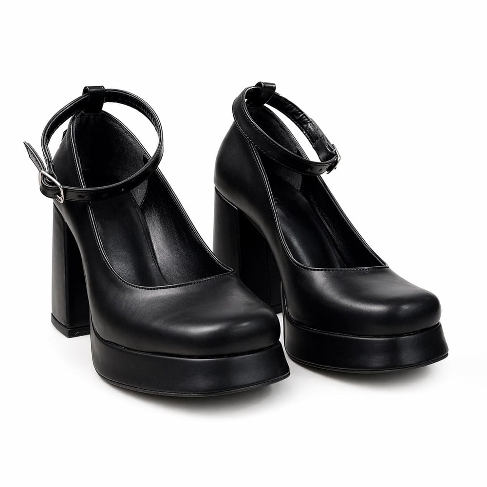 SİYAH MAT BİLEKTEN BAĞLI MARY JANE MODEL PLATFORM AYAKKABI M2073