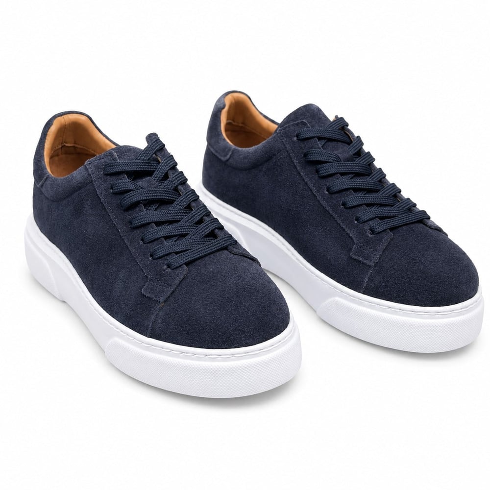 HAKİKİ NUBUK DERİ LACİVERT ERKEK SNEAKER M4753