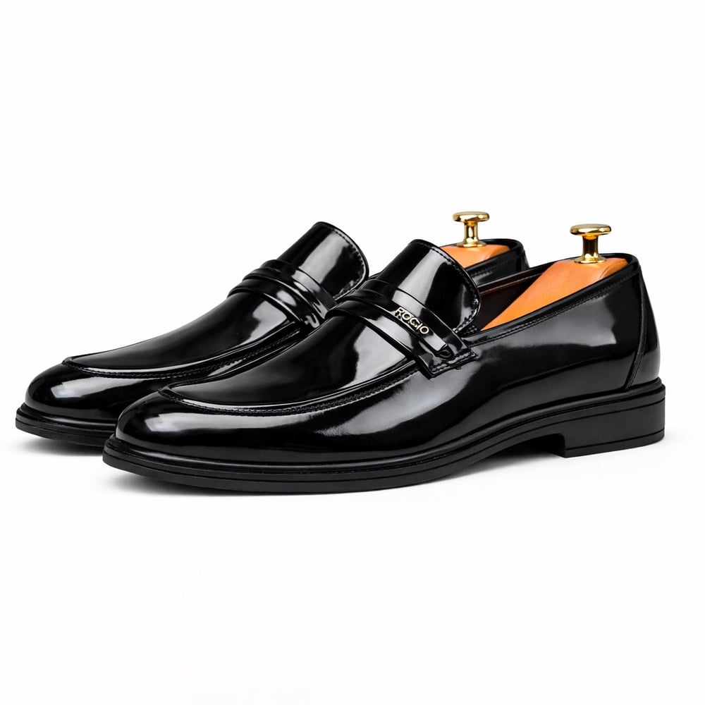 HAKİKİ DERİ LOAFER RUGAN SİYAH ERKEK KLASİK AYAKKABI M4708