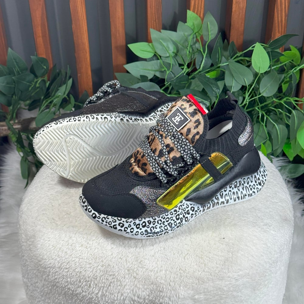 LEOPAR VE SİMLİ DETAYLI SNEAKER M1414