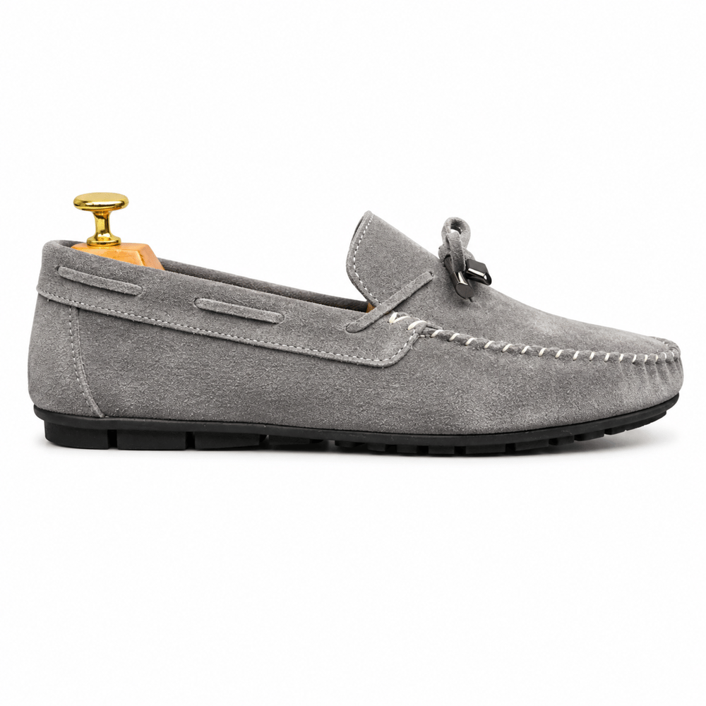 HAKİKİ DERİ DIŞI SÜET FÜME LOAFER AYAKKABI M1253