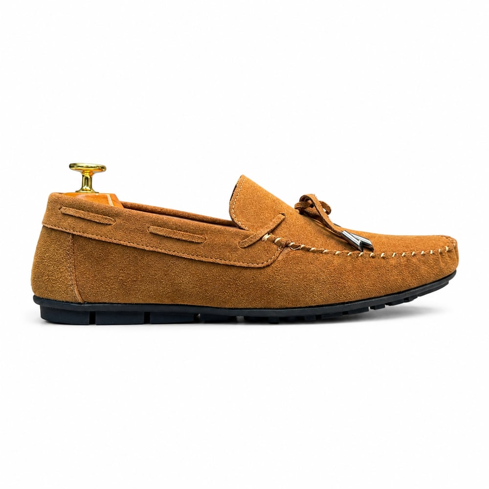 HAKİKİ DERİ DIŞI SÜET TABA LOAFER AYAKKABI M1250