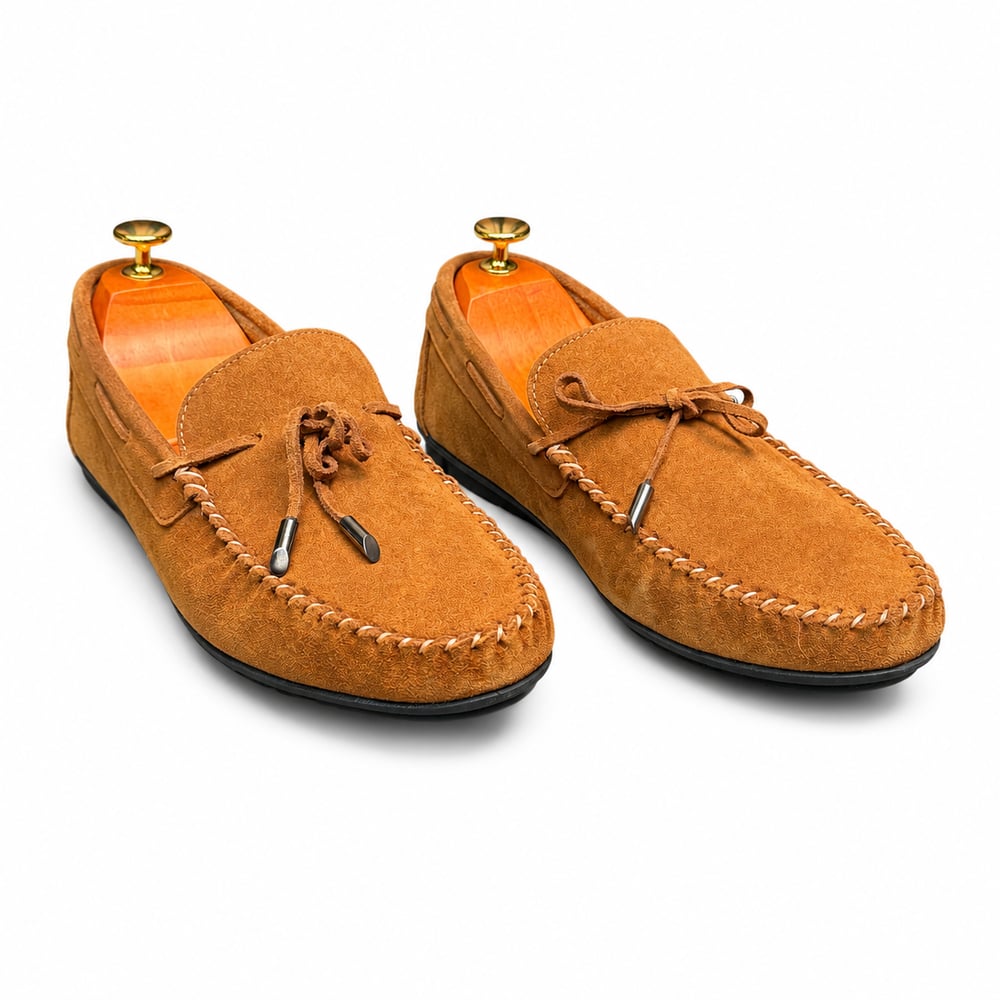 HAKİKİ DERİ DIŞI SÜET TABA LOAFER AYAKKABI M1250