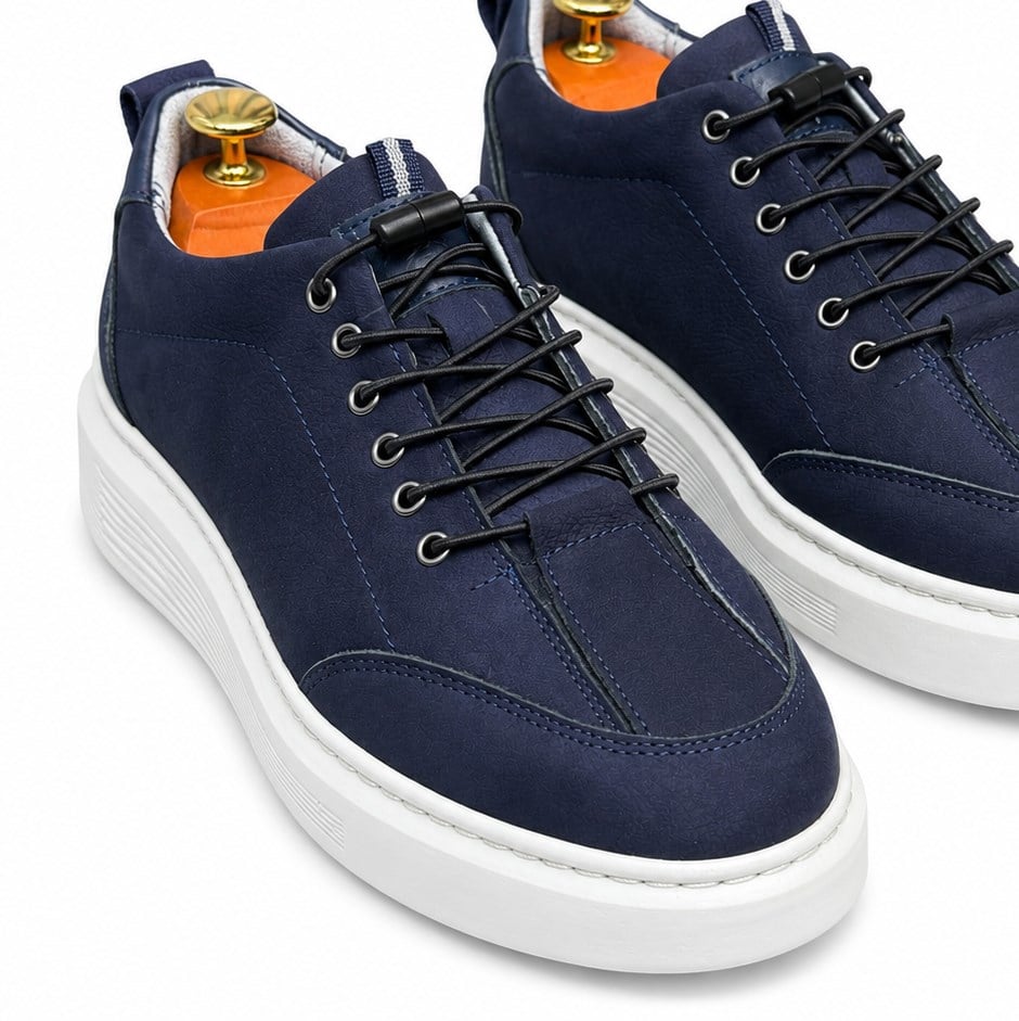 HAKİKİ DERİ LACİVERT ERKEK CASUAL AYAKKABI M4744