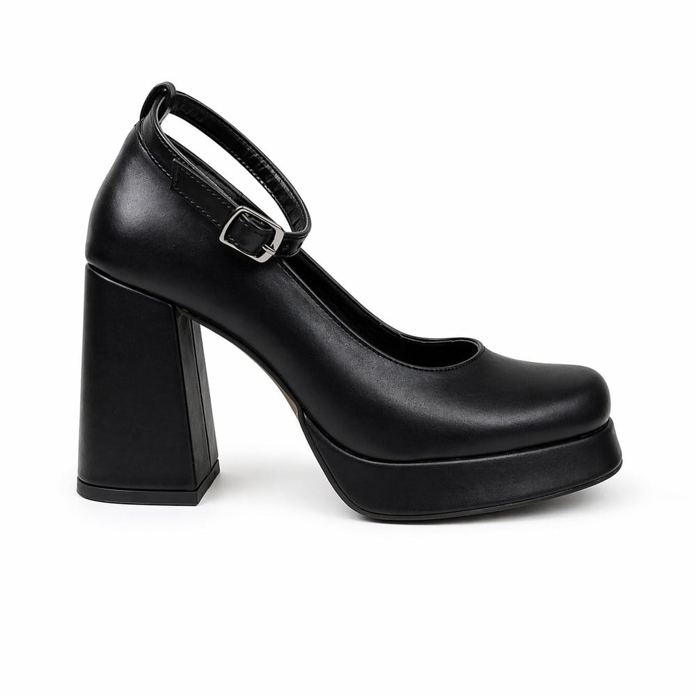 SİYAH MAT BİLEKTEN BAĞLI MARY JANE MODEL PLATFORM AYAKKABI M2073