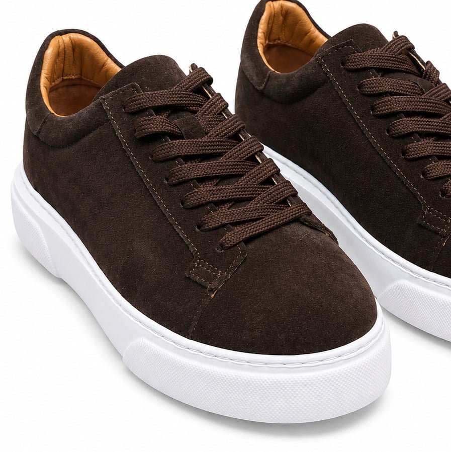 HAKİKİ NUBUK DERİ KAHVERENGİ ERKEK SNEAKER M4755