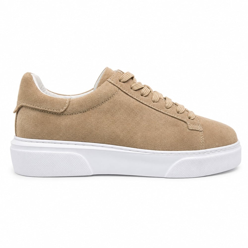 HAKİKİ NUBUK DERİ BEJ ERKEK SNEAKER M4752