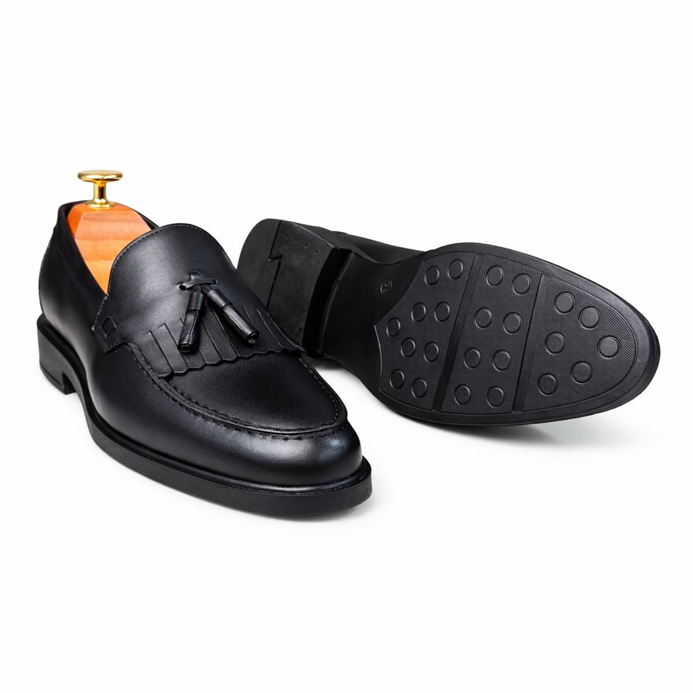 HAKİKİ DERİ PÜSKÜLLÜ LOAFER SİYAH ERKEK KLASİK AYAKKABI M4707