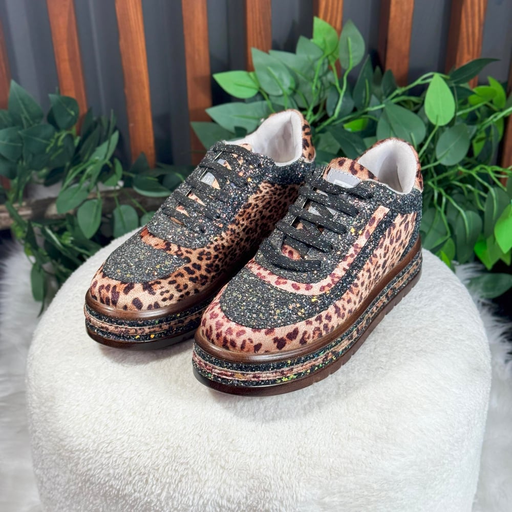 LEOPAR DESENLİ KALIN TABANLI SNEAKERS M1419