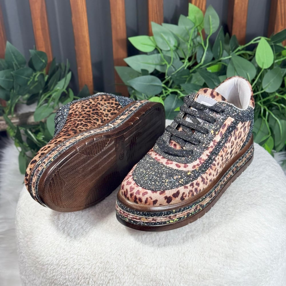 LEOPAR DESENLİ KALIN TABANLI SNEAKERS M1419