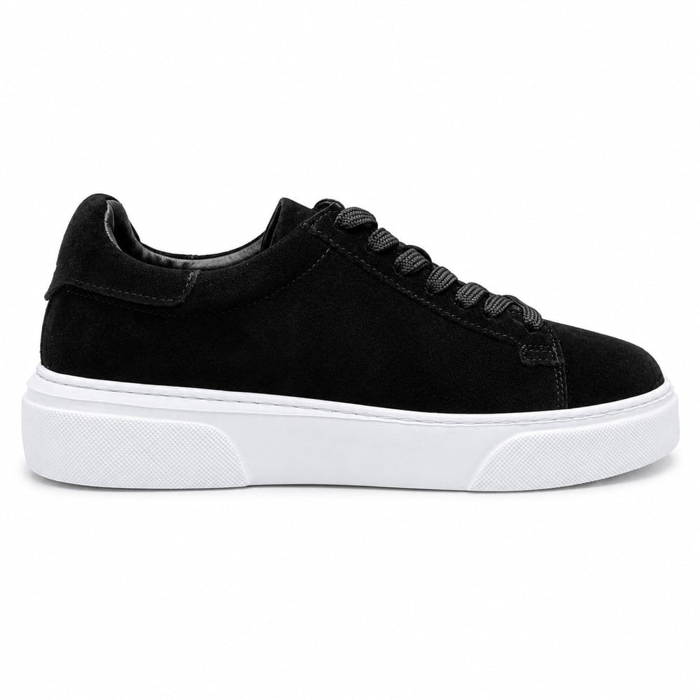 HAKİKİ NUBUK DERİ SİYAH ERKEK SNEAKER M4754