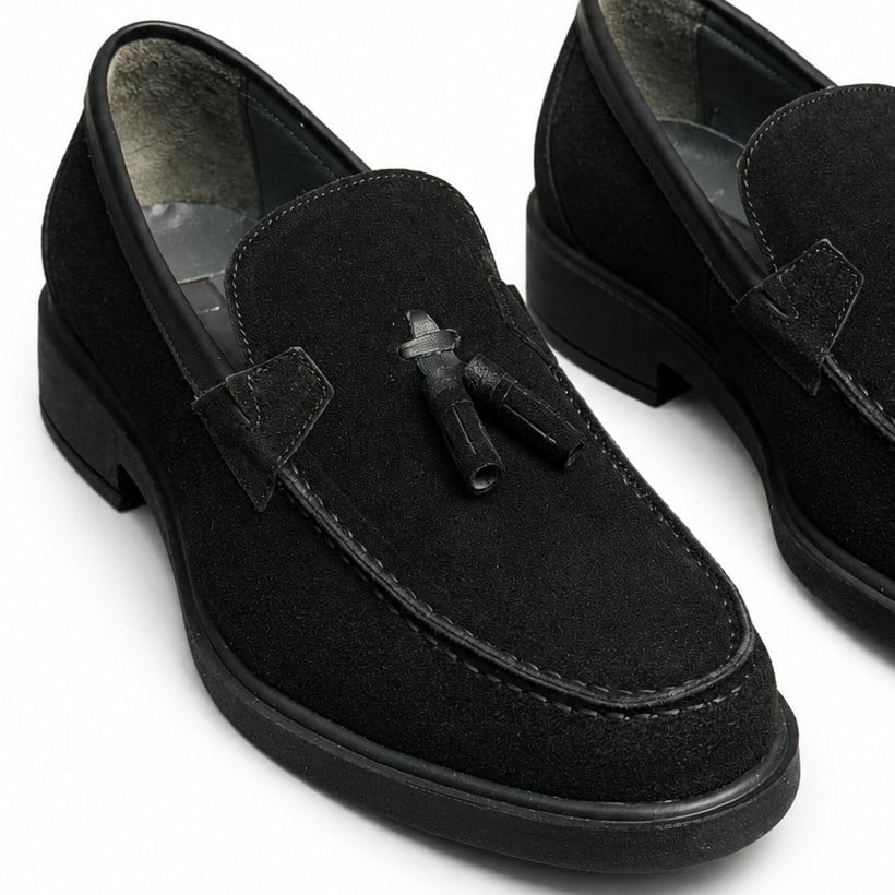 HAKİKİ DERİ PÜSKÜLLÜ LOAFER SİYAH ERKEK KLASİK AYAKKABI M4740