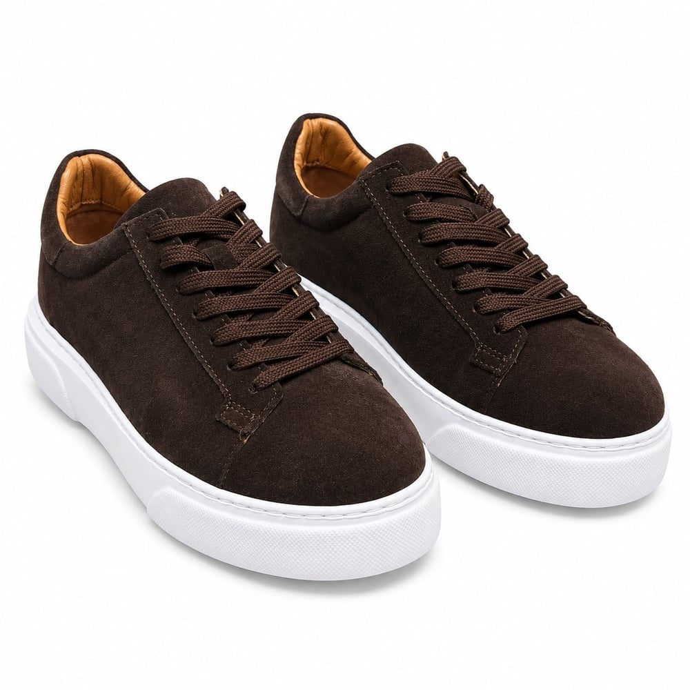 HAKİKİ NUBUK DERİ KAHVERENGİ ERKEK SNEAKER M4755
