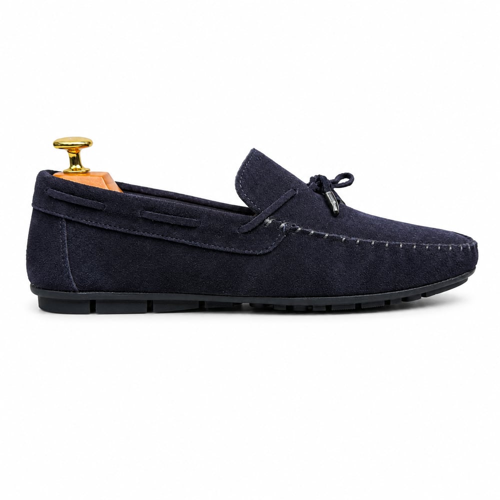 HAKİKİ DERİ DIŞI SÜET LACİVERT LOAFER AYAKKABI M1249