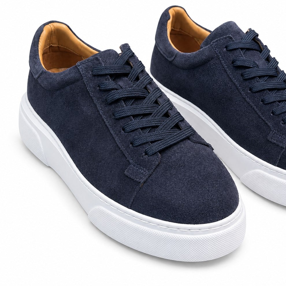 HAKİKİ NUBUK DERİ LACİVERT ERKEK SNEAKER M4753