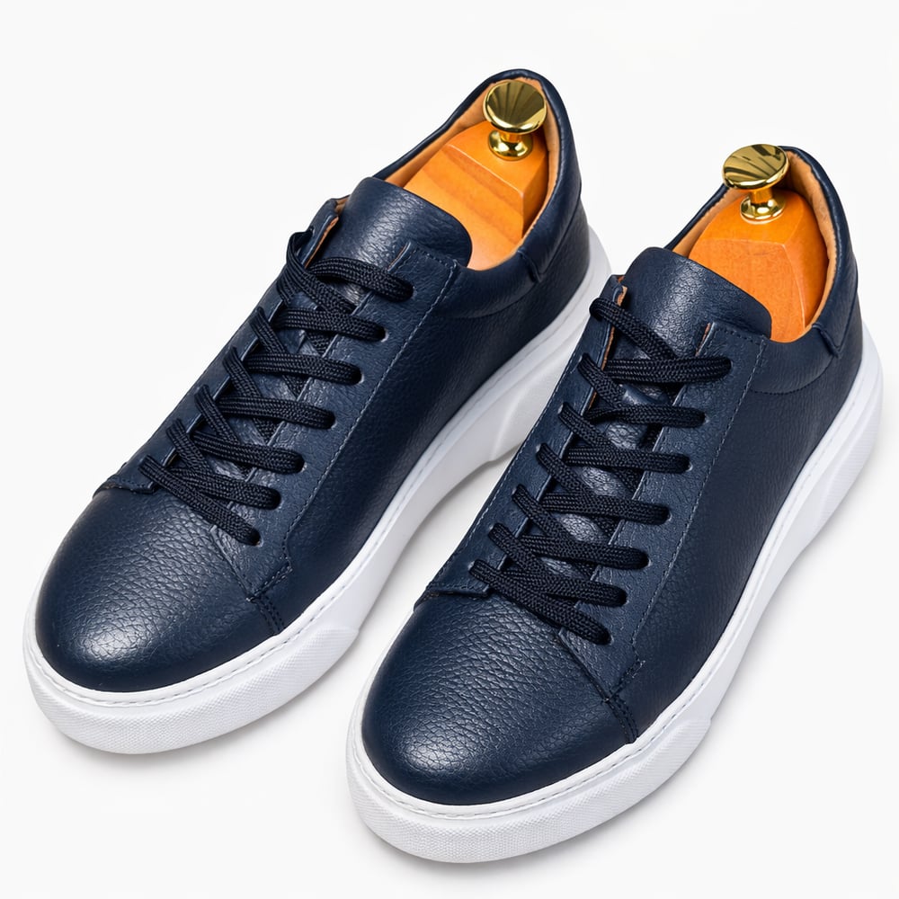 İÇ DIŞ HAKİKİ DERİ LACİVERT ERKEK CASUAL AYAKKABI M4573