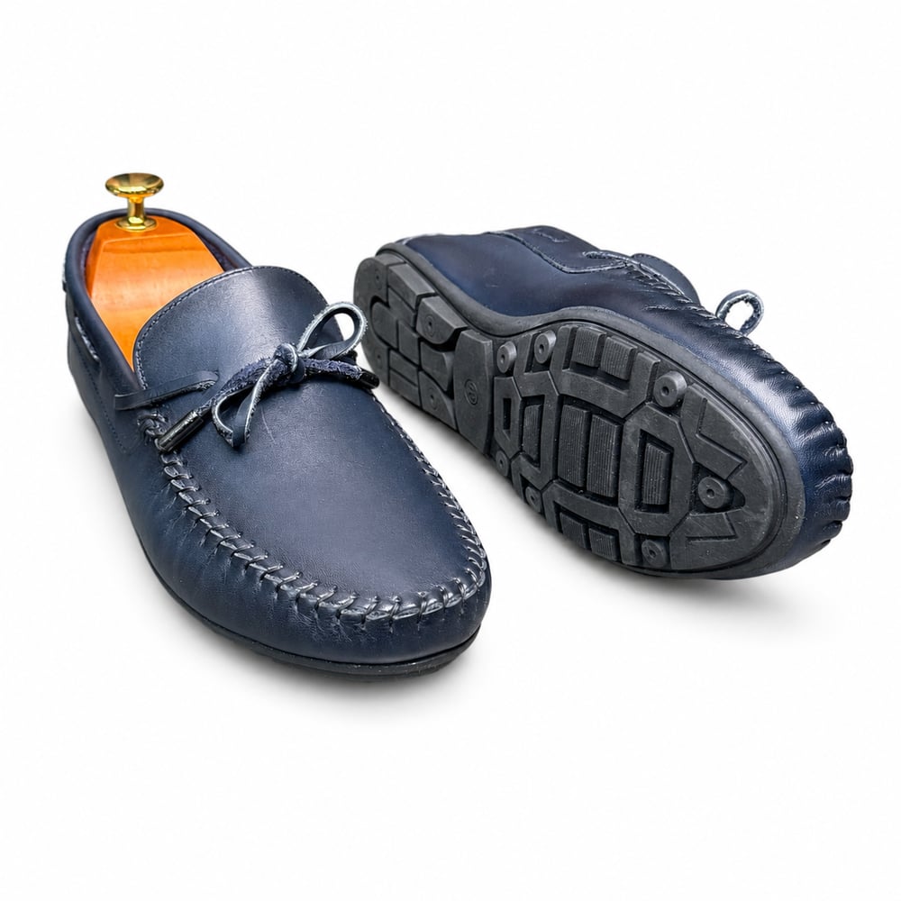 HAKİKİ DERİ LACİVERT LOAFER AYAKKABI M1248