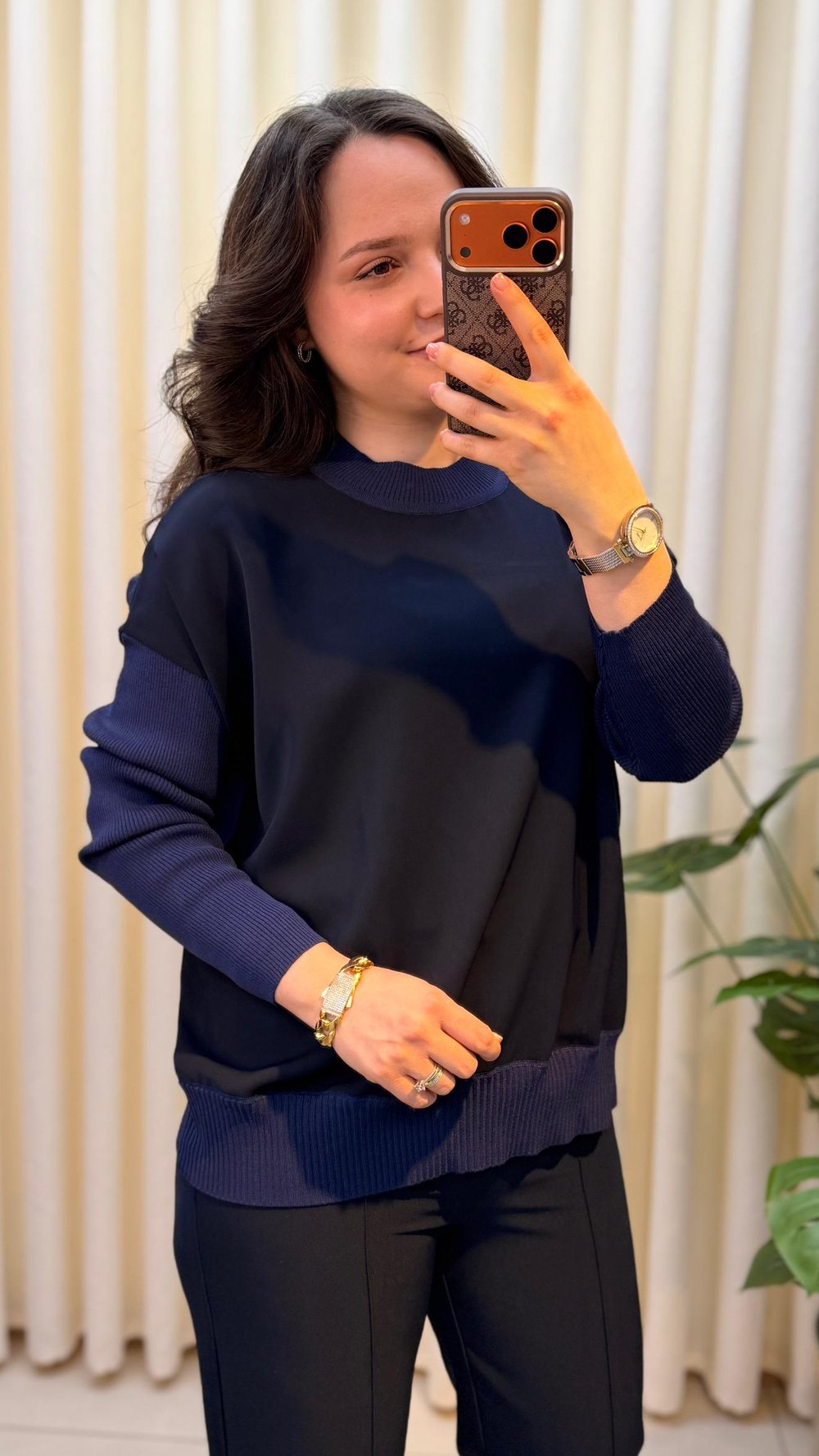 GHİSA BALIKÇI YAKA BLUZ 4907 LACİVERT