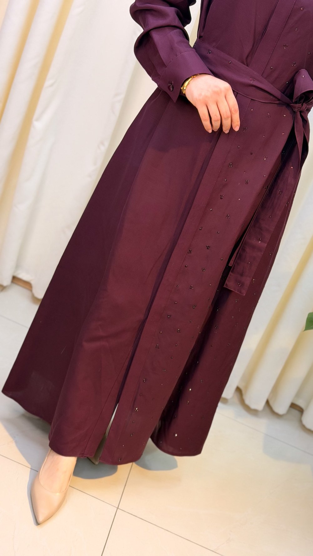 LİSA KETEN ELBİSE 7200 BORDO
