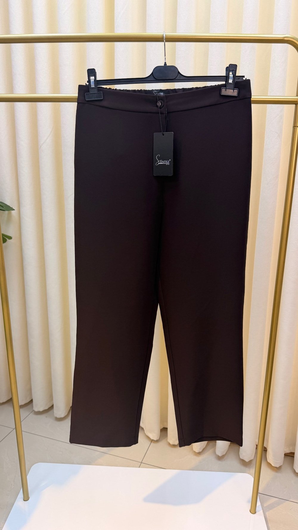 SENTEZ ARKASI LASTİKLİ TEK DÜĞME PANT. 5405 KAHVE