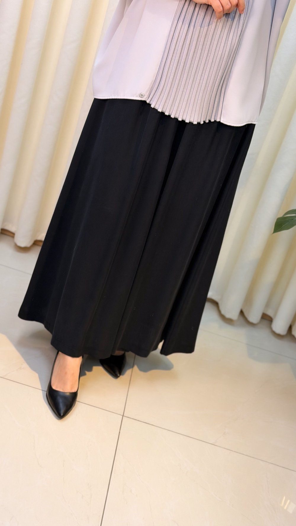 SENTEZ GENİŞ PAÇA PANTALON 5669 SİYAH