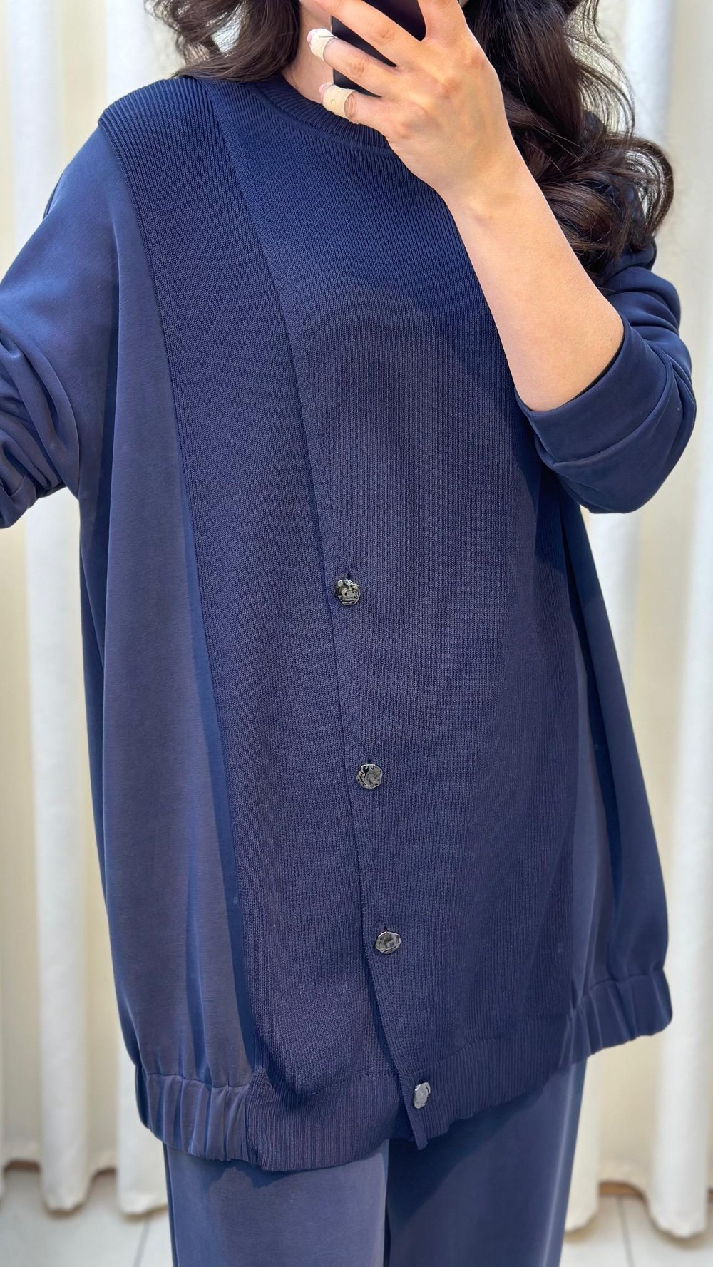 TIĞ TRİKO KOMBİNLİ TUNİK PANTALON  TAKIM LACİVERT 5041 