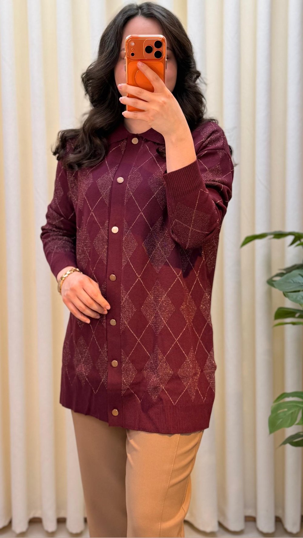 TIĞ TRİKO POLA YAKALI HIRKA 21844 BORDO