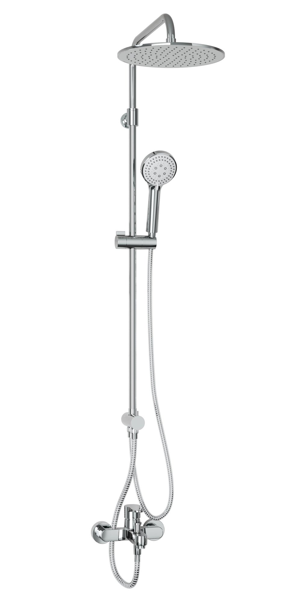 Adell Lido Rain Duş Sistemi + Lento Banyo Bataryası 2 Parça Set – Parlak Krom | ADS.35.01.01.01